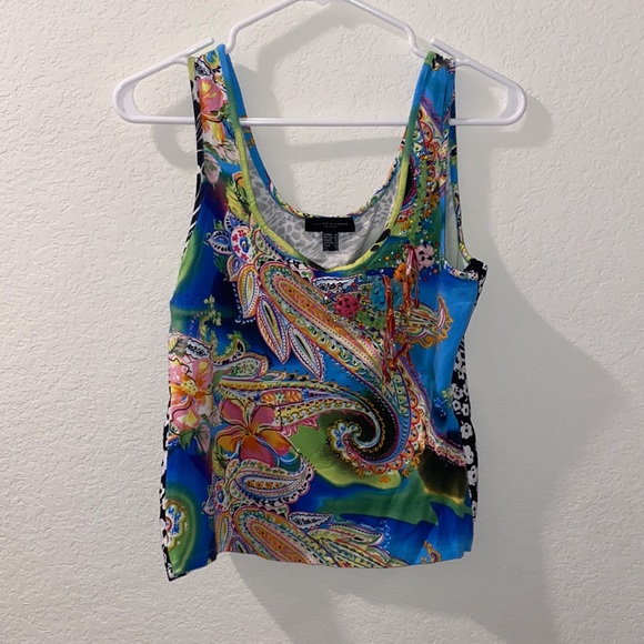 Javier simorra Barcelona size 4 women’s tank paisley , floral - Picture 2 of 8